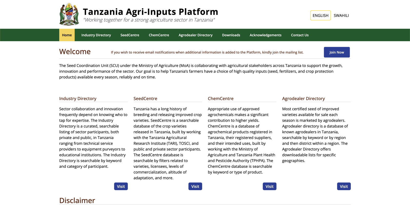 Tanzania Agri-Inputs Platform